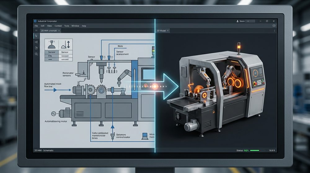 3D HMI Integration von twin in bestehende Bediensysteme