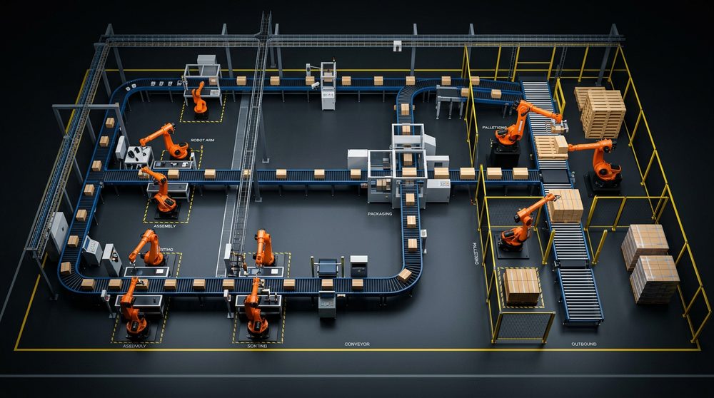 Virtuelle Inbetriebnahme einer Fertigungslinie